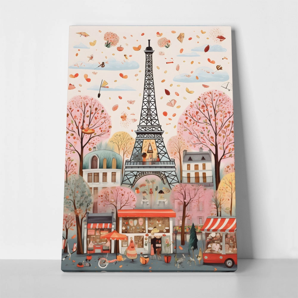 Πινακας σε καμβά HAND DRAWN EIFFEL TOWER