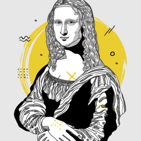 Πινακας σε καμβά MODERN MONA LISA - Leonardo Da Vinci Sticky 5