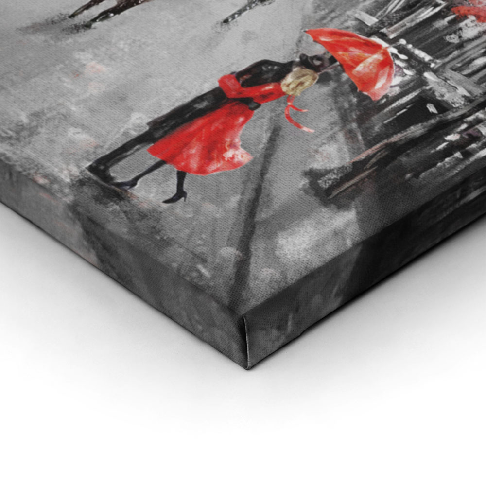 Πινακας σε καμβά PARIS BLACK WHITE AND RED PAINTING