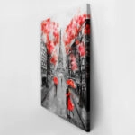 Πινακας σε καμβά PARIS BLACK WHITE AND RED PAINTING
