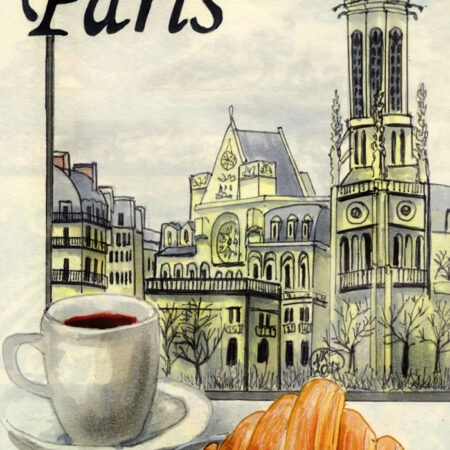 Πινακας σε καμβά PARIS BREAKFAST - Food and Drink Sticky 5