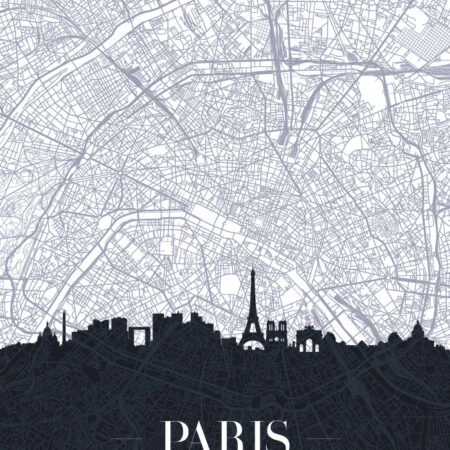 Πινακας σε καμβά PARIS CITY MAP - Χαρτες Sticky 5