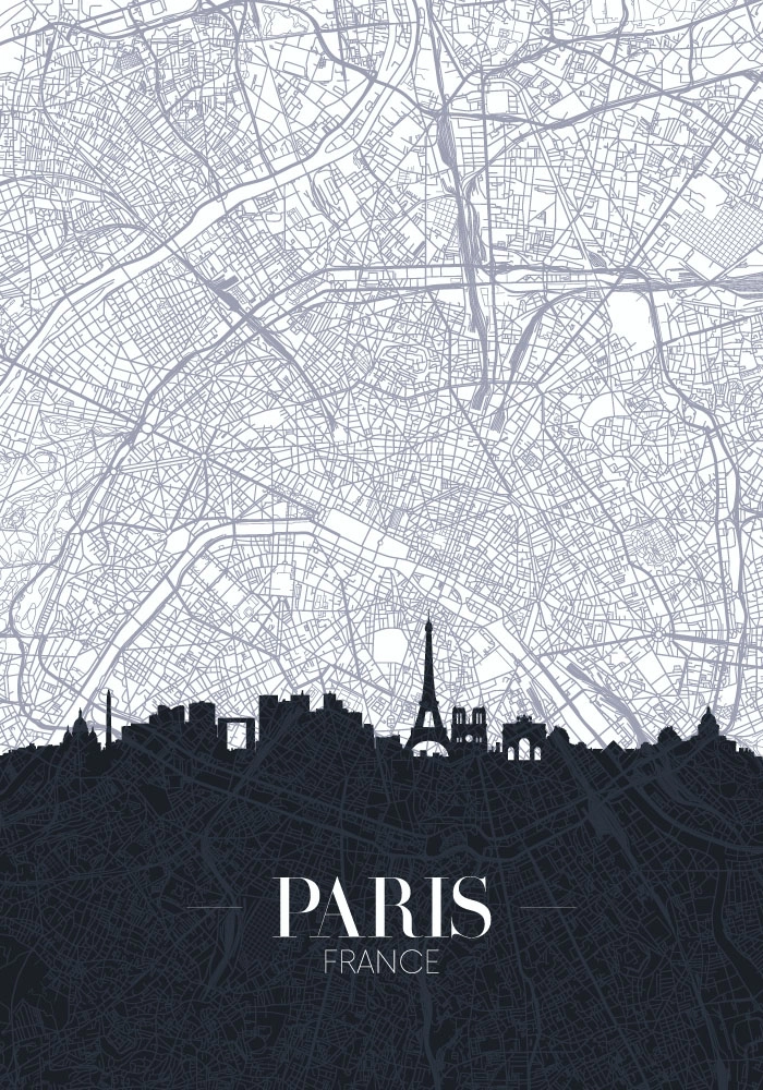 Πινακας σε καμβά PARIS CITY MAP