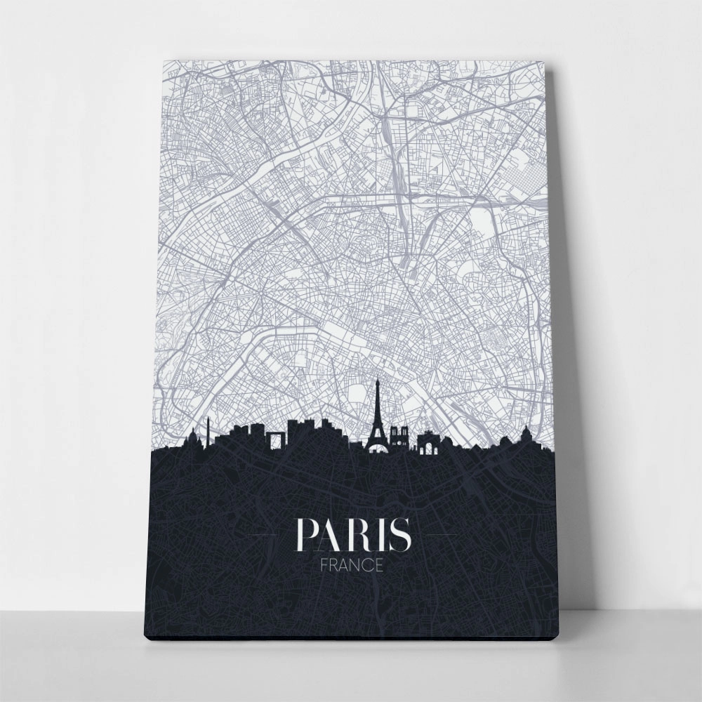 Πινακας σε καμβά PARIS CITY MAP