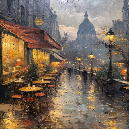 Πινακας σε καμβά PARISIAN CAFE PAINTING - Εργα Τεχνης Sticky 5