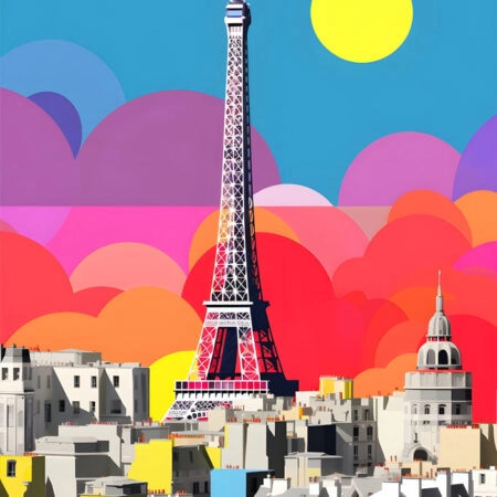 Πινακας σε καμβά POP ART PARIS - Παρισι Sticky 5
