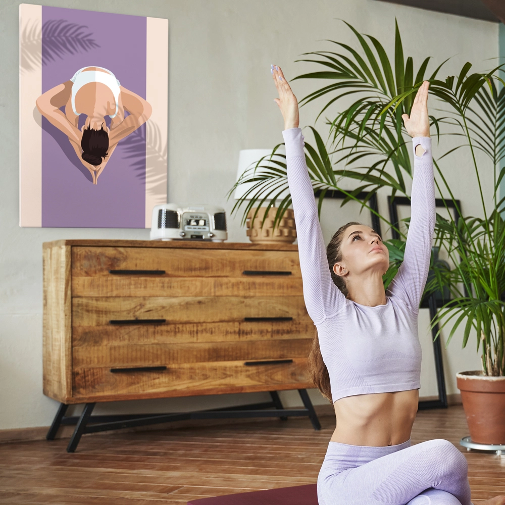 Πινακας σε καμβά PURPLE YOGA POSE