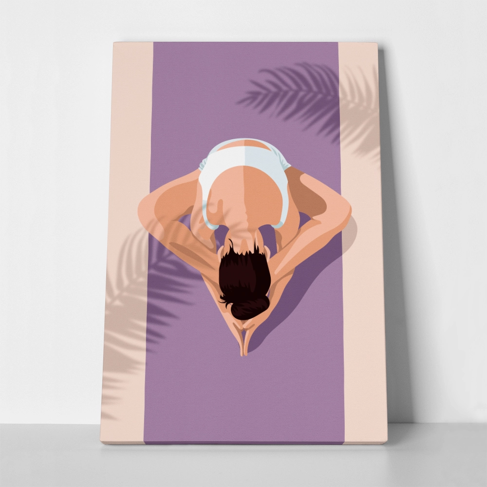 Πινακας σε καμβά PURPLE YOGA POSE