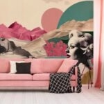 Αυτοκόλλητη Ταπετσαρία τοίχου RETRO STYLE FASHION WOMAN