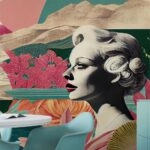 Αυτοκόλλητη Ταπετσαρία τοίχου RETRO STYLE FASHION WOMAN