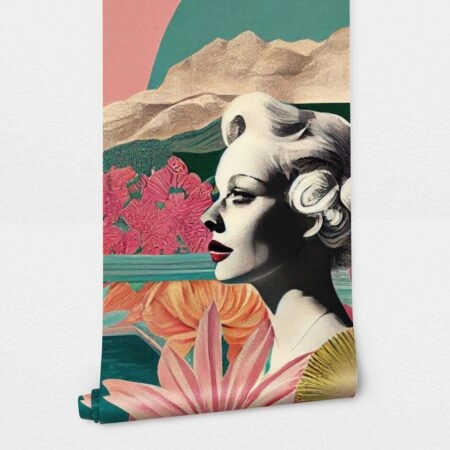 Αυτοκόλλητη Ταπετσαρία τοίχου RETRO STYLE FASHION WOMAN - Vintage Sticky 2