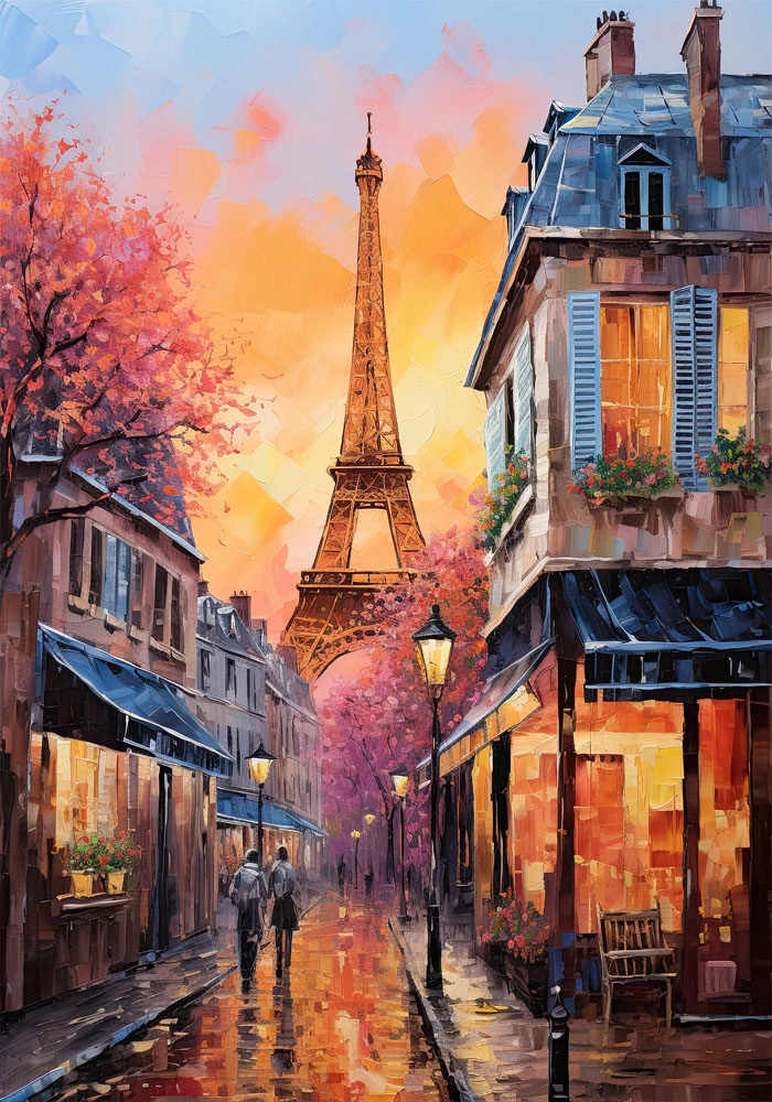 Πινακας σε καμβά ROMANTIC PARIS PAINTING