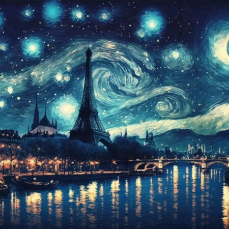 Πινακας σε καμβά STARRY NIGHT PARIS - Vincent Van Gogh Sticky 5