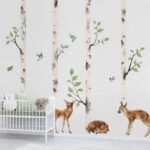 Αυτοκόλλητο τοίχου WATERCOLOR DEERS IN FOREST