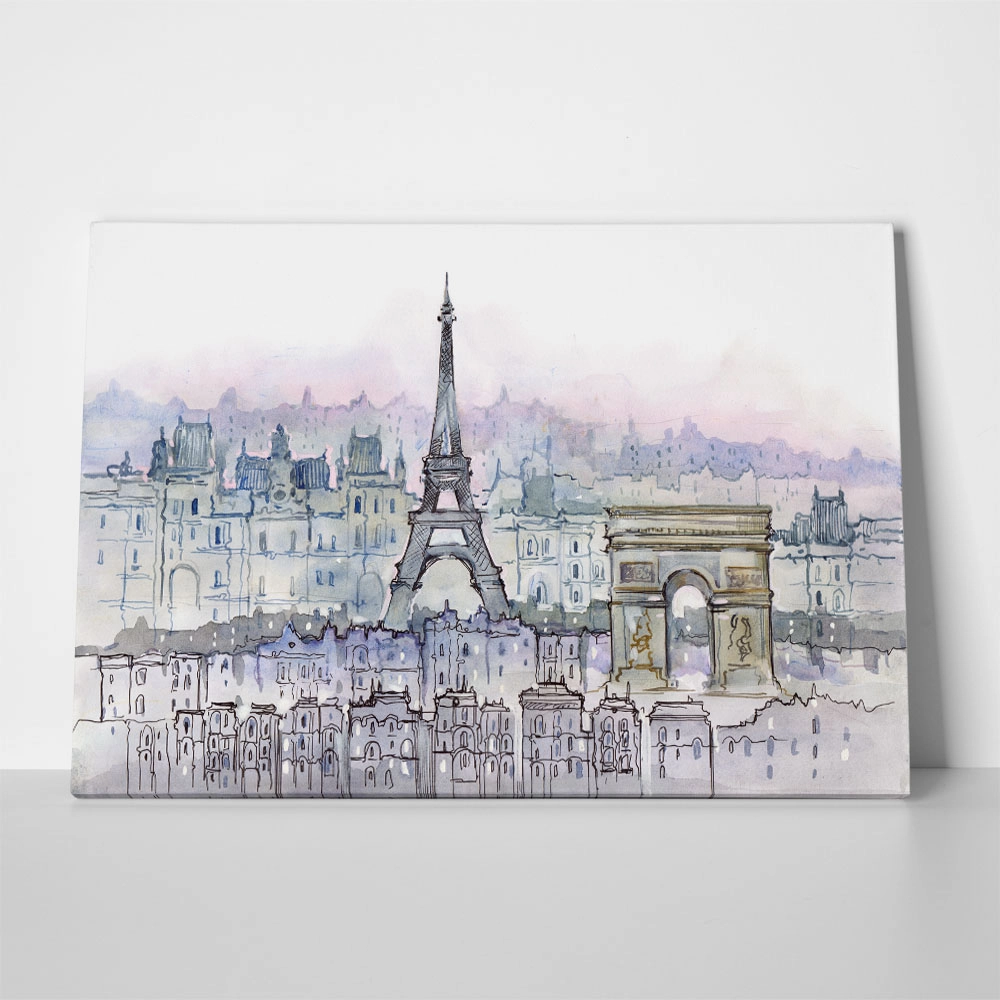 Πινακας σε καμβά WATERCOLOR PARIS