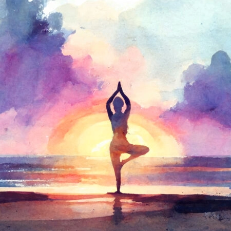 Πινακας σε καμβά YOGA AT SUNSET 2 - Αθληματα και Χομπυ Sticky 5