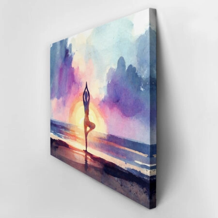 Πινακας σε καμβά YOGA AT SUNSET 2 - Αθληματα και Χομπυ Sticky 3