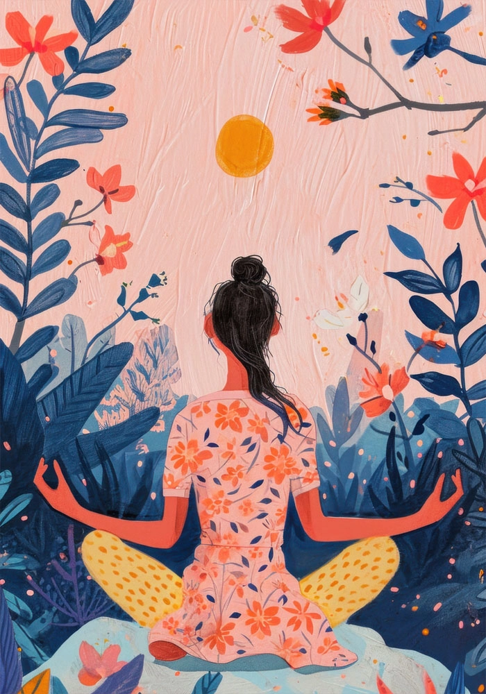 Πινακας σε καμβά YOGA JUNGLE PAINTING