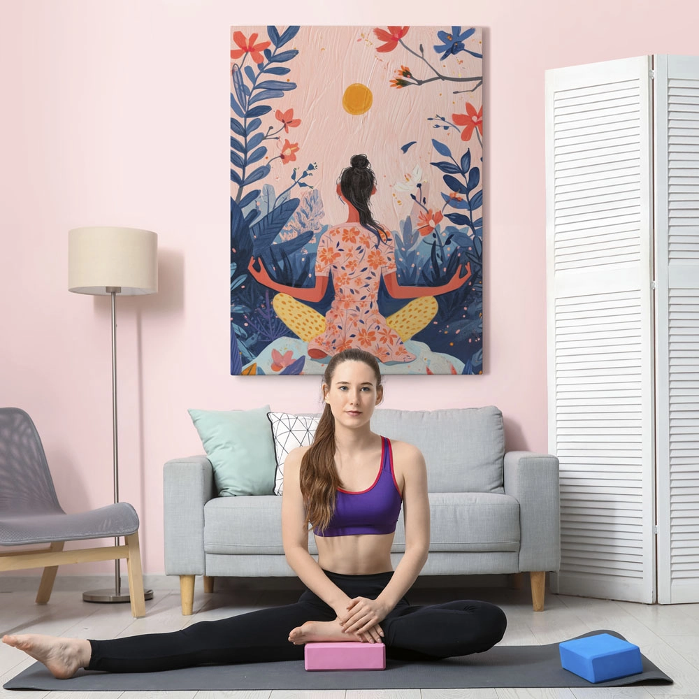 Πινακας σε καμβά YOGA JUNGLE PAINTING