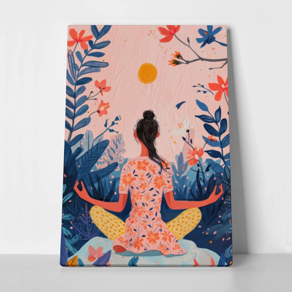 Πινακας σε καμβά YOGA JUNGLE PAINTING