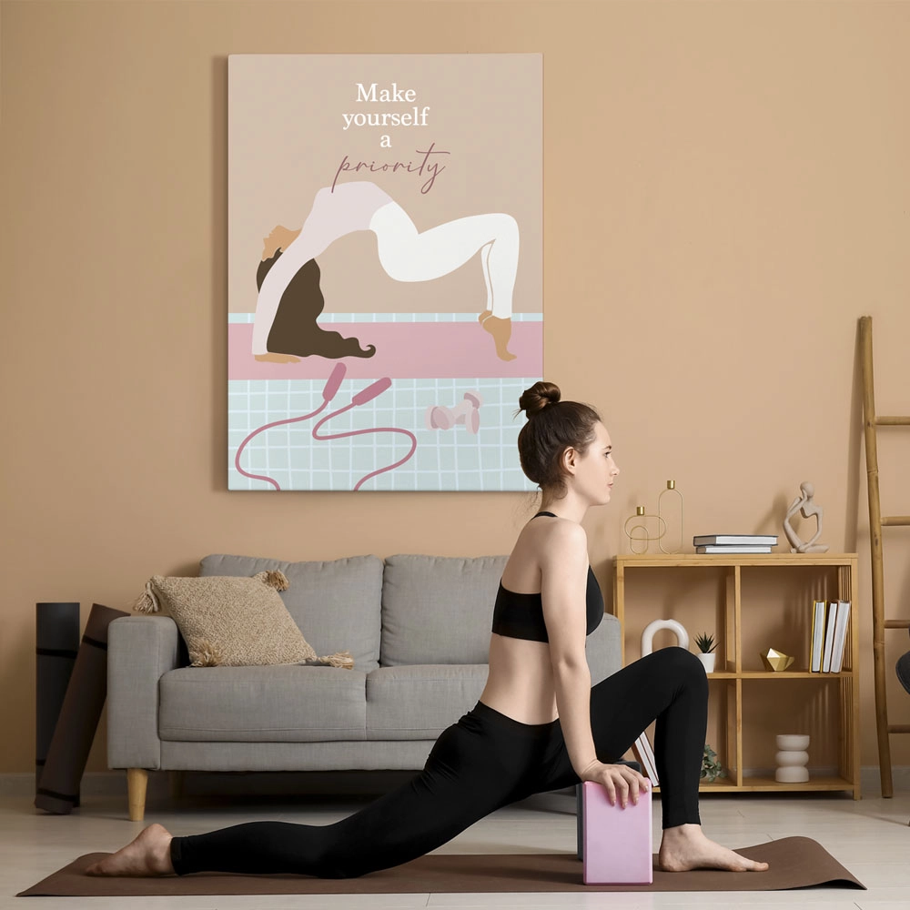 Πινακας σε καμβά YOGA MAKE YOURSELF A PRIORITY