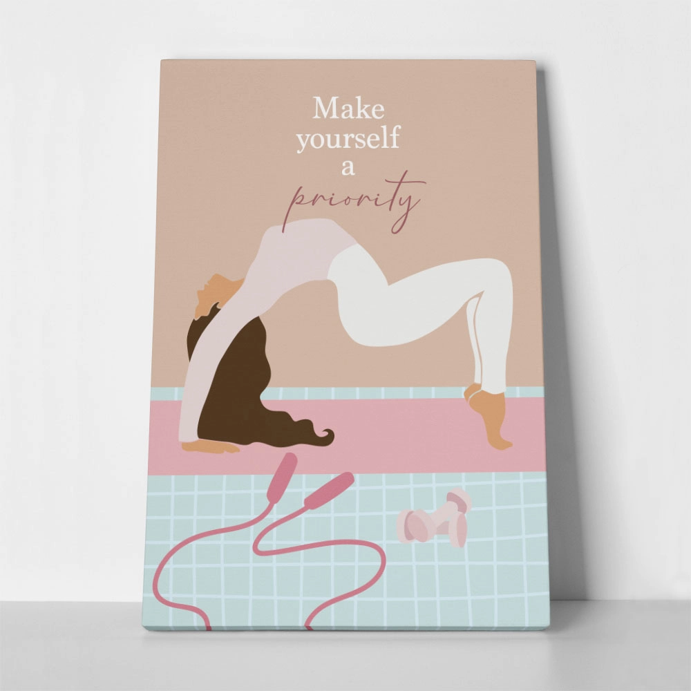 Πινακας σε καμβά YOGA MAKE YOURSELF A PRIORITY