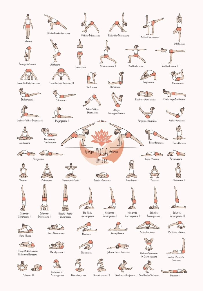 Πινακας σε καμβά YOGA POSES LEVEL 1