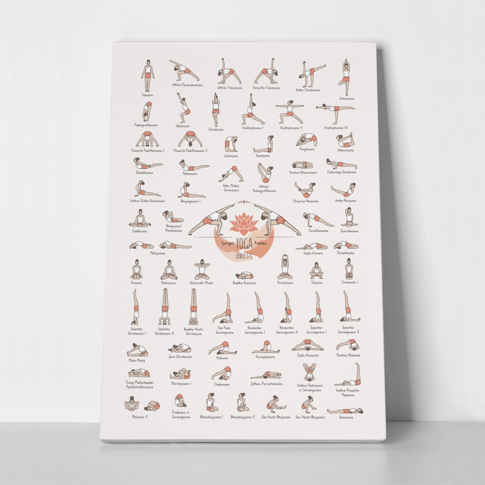 Πινακας σε καμβά YOGA POSES LEVEL 1