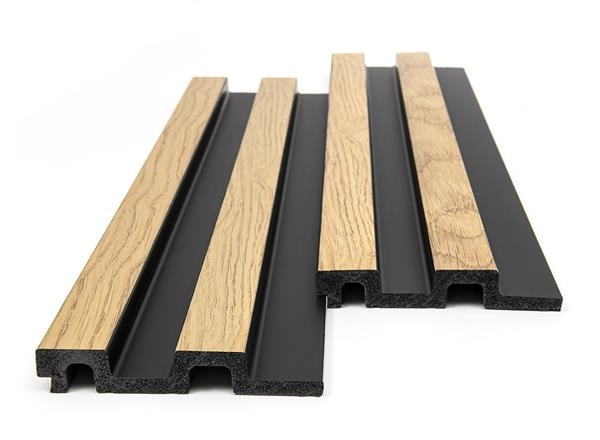 Διακοσμητικό panel τοίχου με 3D πηχακια F4 RESIDENCE πλατος 12.2cm x υψος 2.90m NAT.OAK/BLACK