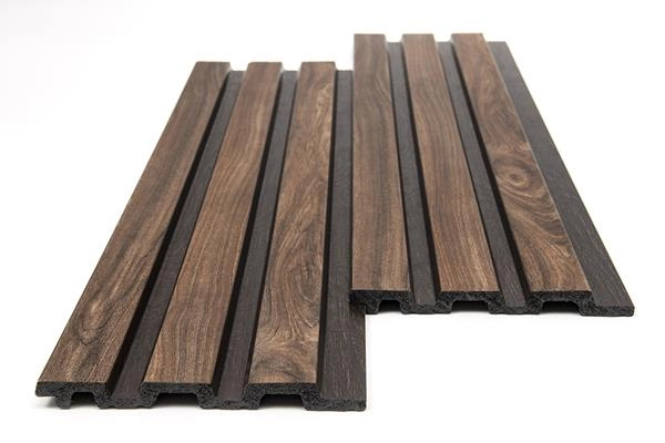 Διακοσμητικό panel τοίχου με 3D πηχακια 54 PIANO πλατος 12.2cm x υψος 2.90m WALNUT/DARK BROWN