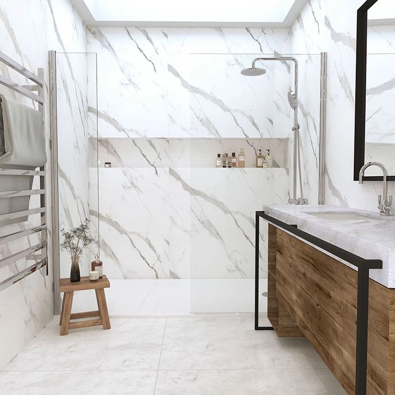 PVC Panel τοιχου 122cm x 280cm x 2,8mm CARRARA BIANCO 101