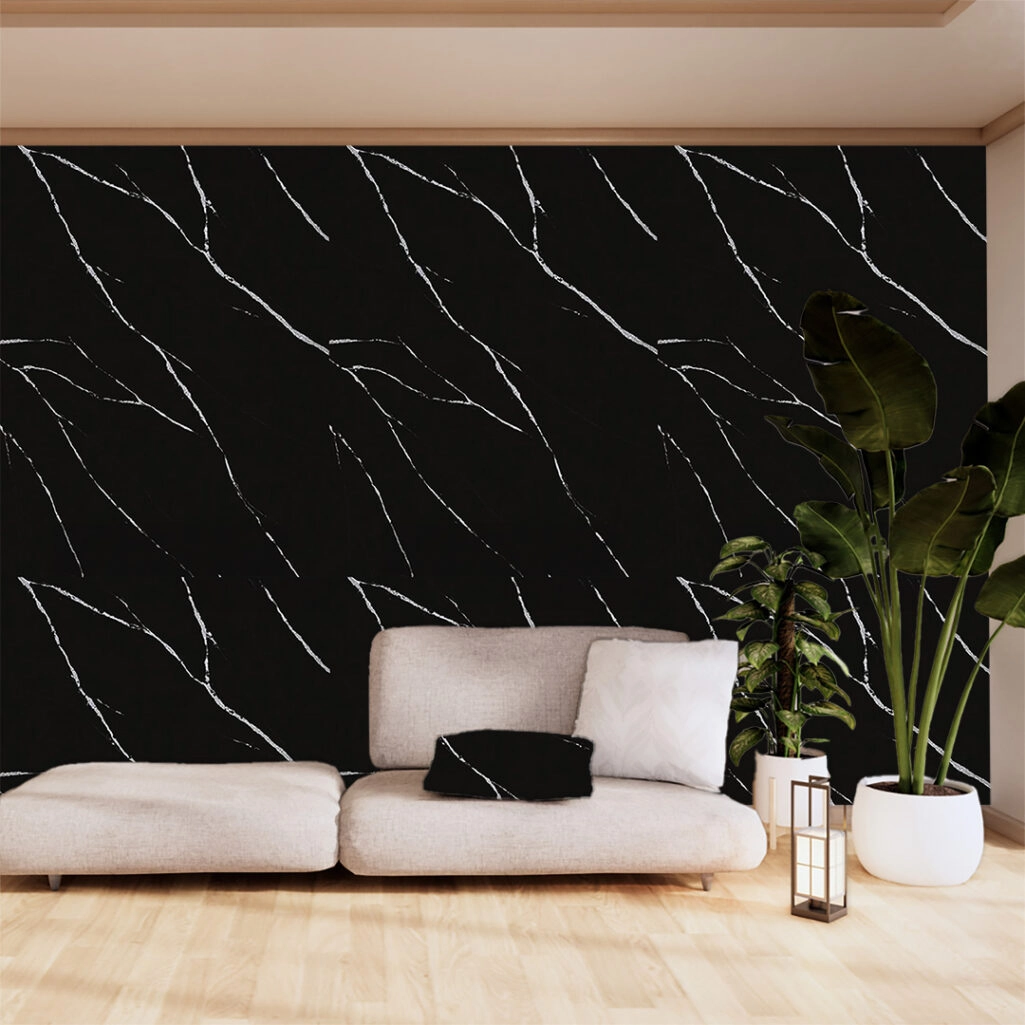 PVC Panel τοιχου 122cm x 280cm x 2,8mm CARRARA BLACK 204