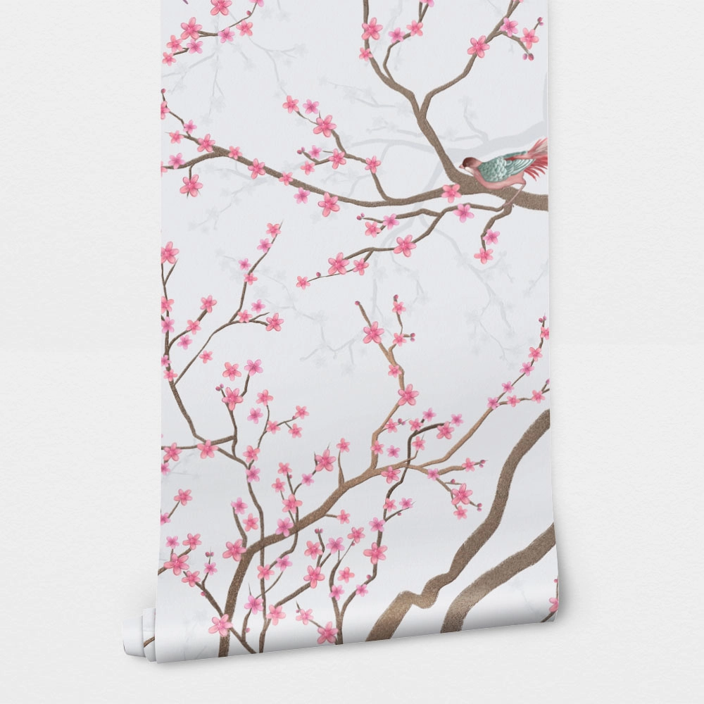 Αυτοκόλλητη Ταπετσαρία τοίχου CHERRY BLOSSOM WITH BIRDS