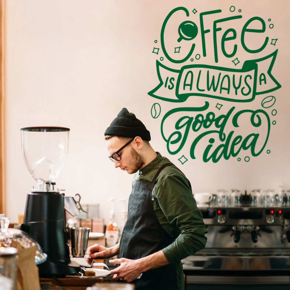 Aυτοκόλλητο Τοίχου COFFEE IS ALWAYS A GOOD IDEA