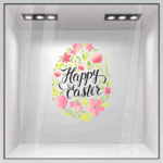 Αυτοκόλλητο Βιτρίνας CUTE EASTER EGG FLOWERS