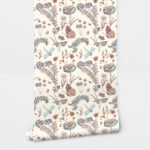 Αυτοκόλλητη Ταπετσαρία τοίχου FLORAL WITH BUTTERFLIES AND DRAGONFLIES