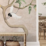 Αυτοκόλλητη Ταπετσαρία τοίχου FLOWERING TREE WITH CRANES