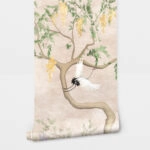 Αυτοκόλλητη Ταπετσαρία τοίχου FLOWERING TREE WITH CRANES