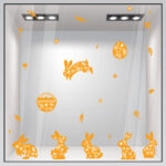 Αυτοκόλλητο Βιτρίνας HAPPY EASTER BUNNIES