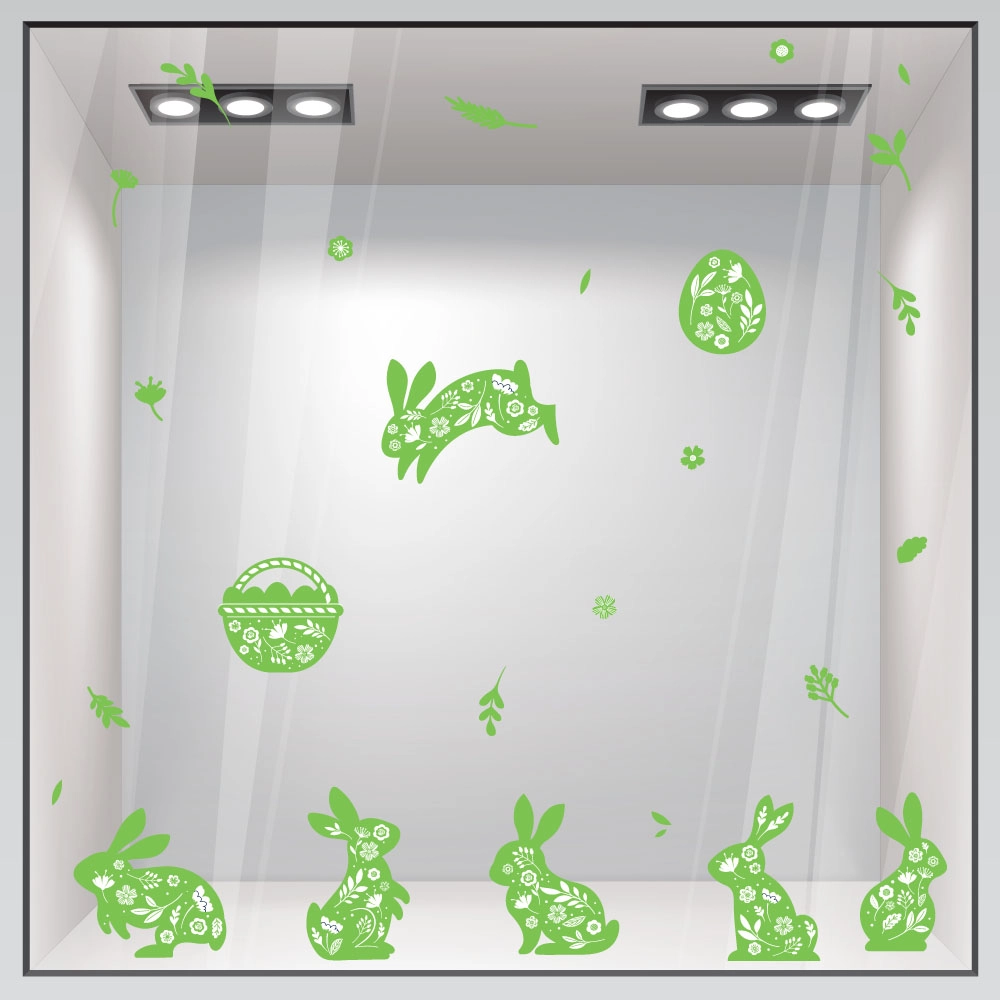 Αυτοκόλλητο Βιτρίνας HAPPY EASTER BUNNIES