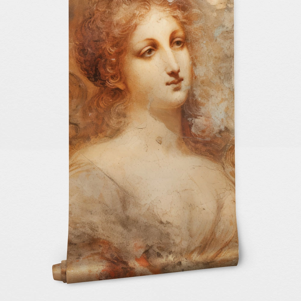 Αυτοκόλλητη Ταπετσαρία τοίχου RENAISSANCE GIRL FRESCO PAINTING