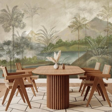 Αυτοκόλλητη Ταπετσαρία τοίχου TROPICAL LANDSCAPE PAINTING