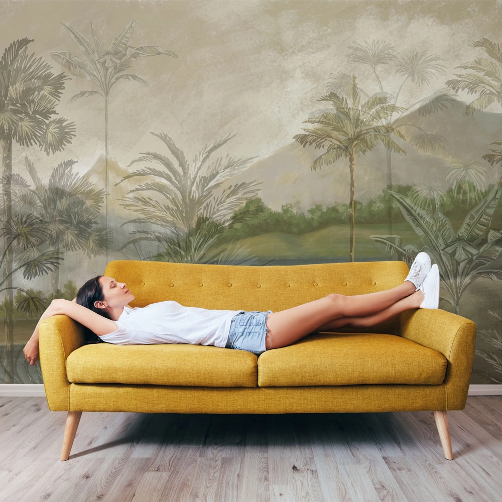 Αυτοκόλλητη Ταπετσαρία τοίχου TROPICAL LANDSCAPE PAINTING