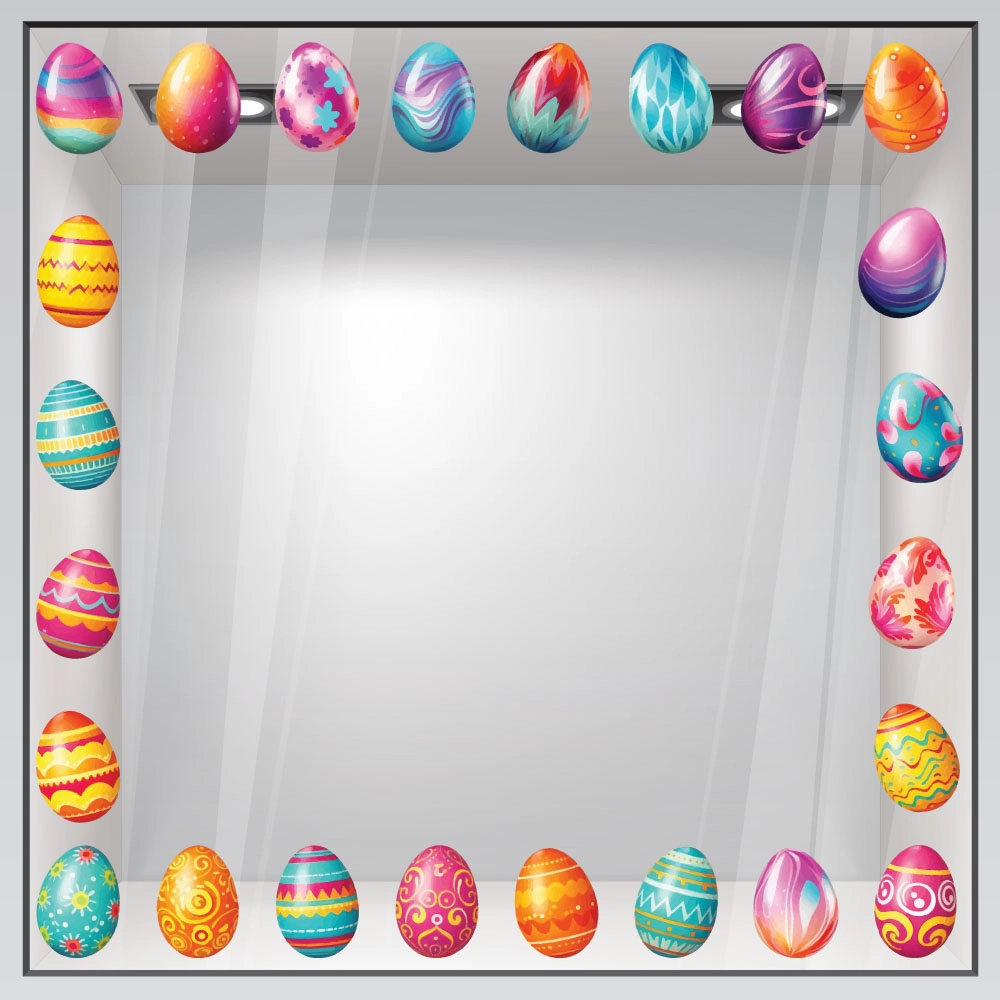 Αυτοκόλλητο Βιτρίνας WATERCOLOR EASTER EGGS SET