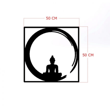 ΔΙΑΚΟΣΜΗΤΙΚΟ ΤΟΙΧΟΥ 100% ΜΕΤΑΛΛΙΚΟ ΜΑΥΡΟ BUDDHA FIGURE 50Χ50 HM7210 -  Sticky 1