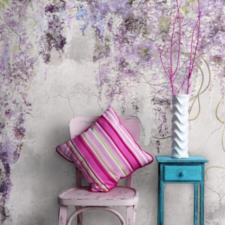 Αυτοκόλλητη Ταπετσαρία τοίχου BEAUTIFUL LILAC BRANCHES - Floral - Λουλουδια Sticky 1