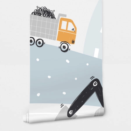 Αυτοκόλλητη Ταπετσαρία τοίχου CUTE CONSTRUCTION CARS - Παιδικές Ταπετσαρίες Sticky 2