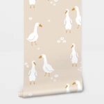 Αυτοκόλλητη Ταπετσαρία τοίχου CUTE WHITE GOOSES
