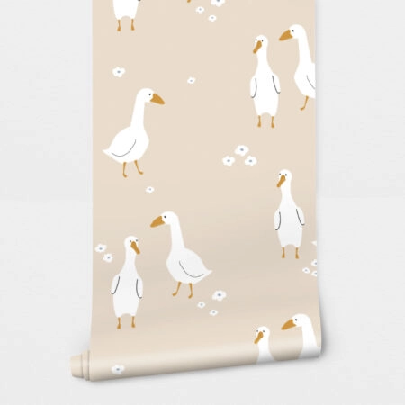 Αυτοκόλλητη Ταπετσαρία τοίχου CUTE WHITE GOOSES - Παιδικές Ταπετσαρίες Sticky 2