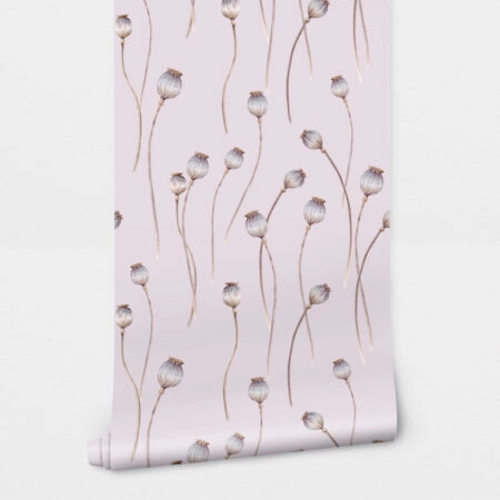 Αυτοκόλλητη Ταπετσαρία τοίχου ILLUSTRATION OF DRY POPPY SEEDS - Floral - Λουλουδια Sticky 2